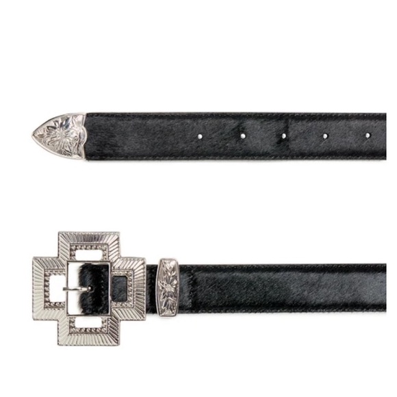 LUV AJ SILVER CROSS BELT PONY HAIR ANINE BING FOR LOVE LEMONS STONE COLD FOX - Picture 1 of 9